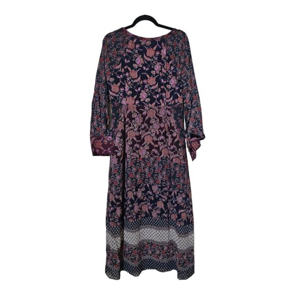 CABI Purple Blue Retro Flower Festive Maxi Dress #3675 - Size Medium - Picture 2 of 11